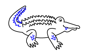 How to Draw an Alligator Step FIve