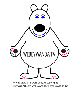webbywanda.tv's how to draw a cartoon bear step five
