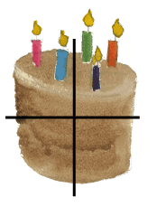 how to draw a birthday cake step one