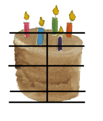 how to draw a birthday cake step two