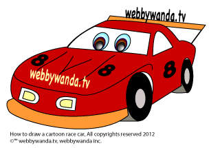 webbywanda.com how to draw a cartoon race car