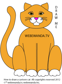 How to draw a cartoon cat for kids easy step by step instructions