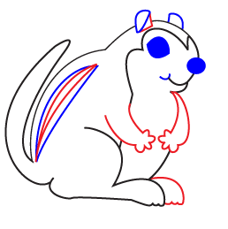 How to draw a cartoon Chipmunk step 4