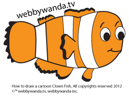 webbywanda.tv's how to draw a cartoon clown fish