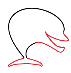 How to draw a cartoon dolphin step 3
