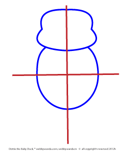 How to draw a Cartoon Baby Duck step two