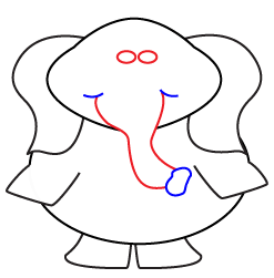 How to draw a cartoon Elephant step 4