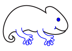 How to draw a cartoon Gecko step 4