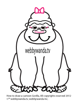 How to draw a cartoon Gorilla Step 4