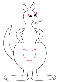 How to draw a cartoon Kangaroo step 5