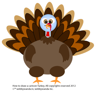 Webby Wanda's How to draw a cartoon Turkey step 6